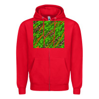 Red distressed shamrock and leopard Zipper Hoodie - RanaPortraitStore
