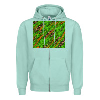 Seafoam distressed shamrock and leopard Zipper Hoodie - RanaPortraitStore