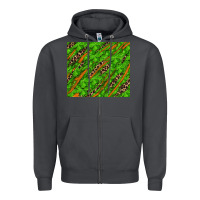 Smoke distressed shamrock and leopard Zipper Hoodie - RanaPortraitStore