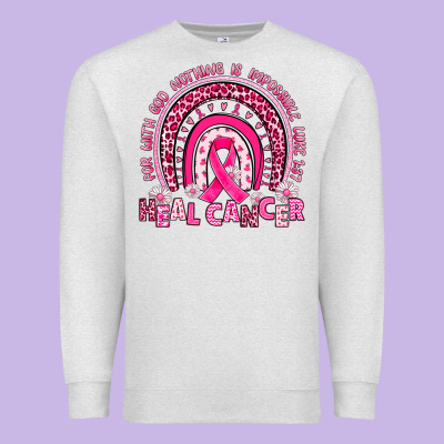 Heal Cancer Rainbow Premium Sweatshirt Designed By Jahusdesignshop