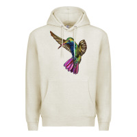Oatmeal Heather Broad Billed Hummingbird Premium Hoodie - LillyAllenDesigns