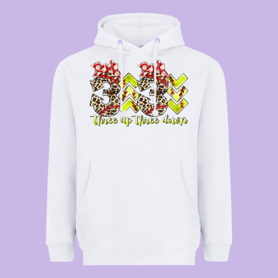Three Up Theree Down Softball Heavyweight Hoodie Designed By Racoondesign