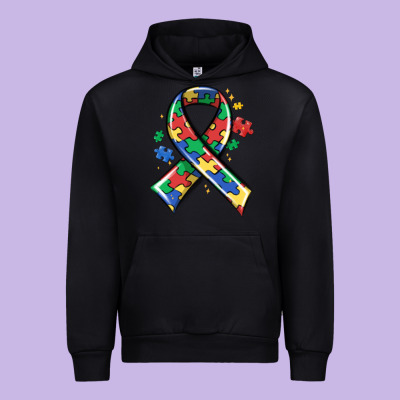 Autism Puzzle Ribbon Urban Hoodie Designed By Maliassmallbusiness