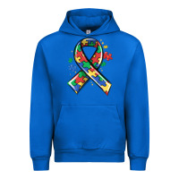 Cobalt autism puzzle ribbon Urban Hoodie - MaliasSmallBusiness