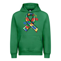 Emerald autism puzzle ribbon Urban Hoodie - MaliasSmallBusiness