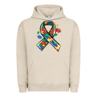 Pigment French Oak autism puzzle ribbon Urban Hoodie - MaliasSmallBusiness