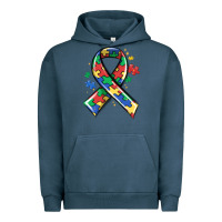 Pigment Midnight Navy autism puzzle ribbon Urban Hoodie - MaliasSmallBusiness