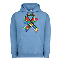 Pigment Pebble Blue autism puzzle ribbon Urban Hoodie - MaliasSmallBusiness