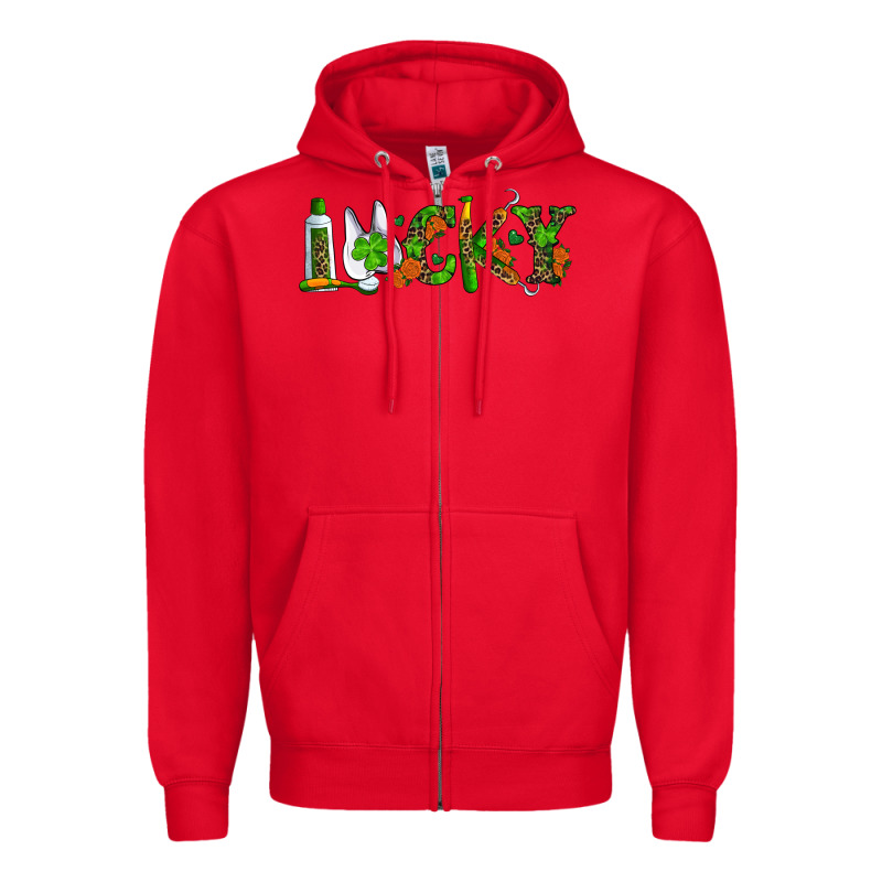 Dental Lucky St Patricks Day Zipper Hoodie by RanaPortraitStore | Teevron