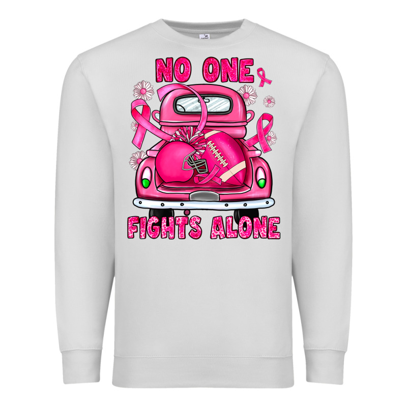 Breast Cancer No One Fights Alone Truck Football Premium Sweatshirt by JahusDesignShop | Teevron