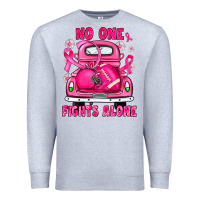 Heather Grey breast cancer no one fights alone truck football Premium Sweatshirt - JahusDesignShop