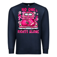 Navy breast cancer no one fights alone truck football Premium Sweatshirt - JahusDesignShop