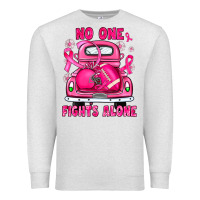 Oatmeal Heather breast cancer no one fights alone truck football Premium Sweatshirt - JahusDesignShop