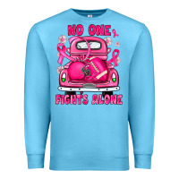 Ocean Blue breast cancer no one fights alone truck football Premium Sweatshirt - JahusDesignShop