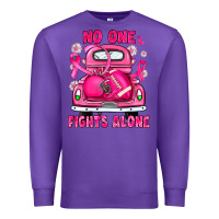 Purple breast cancer no one fights alone truck football Premium Sweatshirt - JahusDesignShop