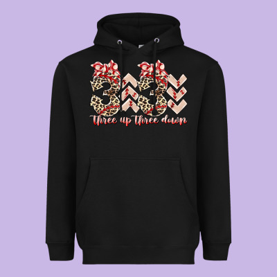 Three Up Theree Down Heavyweight Hoodie Designed By Racoondesign