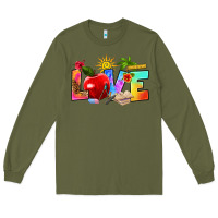 Army Green love teacher summer Long Sleeve Tee - RanaPortraitStore