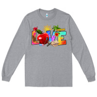 Heather Grey love teacher summer Long Sleeve Tee - RanaPortraitStore
