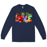 Navy love teacher summer Long Sleeve Tee - RanaPortraitStore