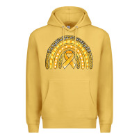 Antique Gold childhood cancer awareness rainbow (1) Premium Hoodie - Jasminsmagicworld