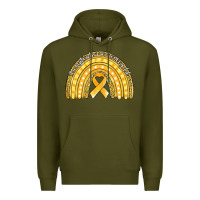 Army Green childhood cancer awareness rainbow (1) Premium Hoodie - Jasminsmagicworld
