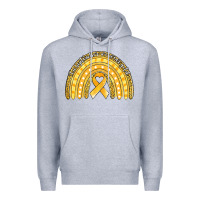 Heather Grey childhood cancer awareness rainbow (1) Premium Hoodie - Jasminsmagicworld