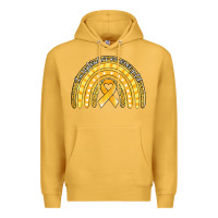 Mustard childhood cancer awareness rainbow (1) Premium Hoodie - Jasminsmagicworld