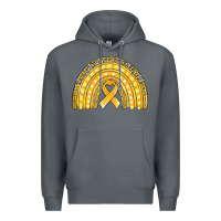 Rock childhood cancer awareness rainbow (1) Premium Hoodie - Jasminsmagicworld