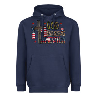 Navy god bless america Heavyweight Hoodie - CowhideDigitalArt