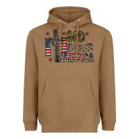 Toasted Coconut god bless america Heavyweight Hoodie - CowhideDigitalArt