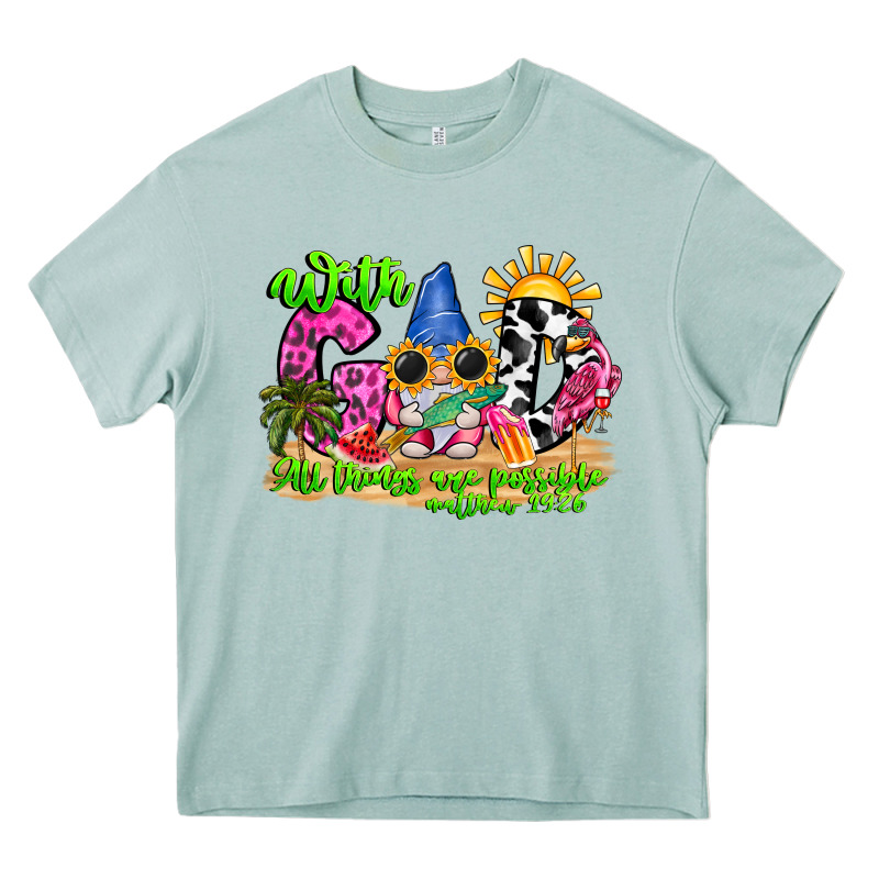 With God All Things Are Possible Summer Heavy Core Tee by CowhideDigitalArt | Teevron