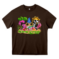 Chocolate Brown with god all things are possible summer Heavy Core Tee - CowhideDigitalArt