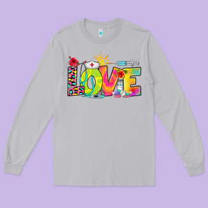 Love Nurse Summer Long Sleeve Tee Designed By Ranaportraitstore