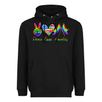 Black peace love equality Heavyweight Hoodie - HRA Design Shop