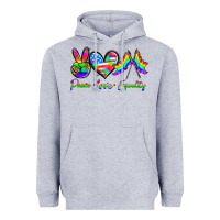 Heather Grey peace love equality Heavyweight Hoodie - HRA Design Shop