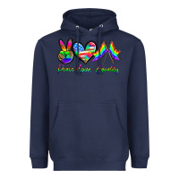 Navy peace love equality Heavyweight Hoodie - HRA Design Shop