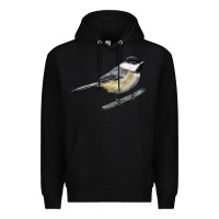 Black Black Capped Chickadee Premium Hoodie - LillyAllenDesigns