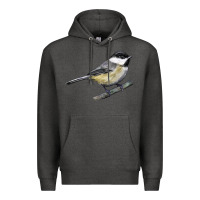 Charcoal Heather Black Capped Chickadee Premium Hoodie - LillyAllenDesigns