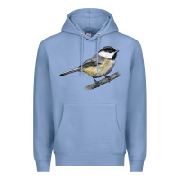 Colony Blue Black Capped Chickadee Premium Hoodie - LillyAllenDesigns