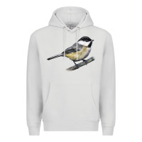 Dove Grey Black Capped Chickadee Premium Hoodie - LillyAllenDesigns
