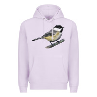 Lilac Black Capped Chickadee Premium Hoodie - LillyAllenDesigns