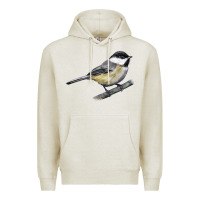 Oatmeal Heather Black Capped Chickadee Premium Hoodie - LillyAllenDesigns