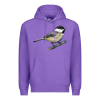 Purple Black Capped Chickadee Premium Hoodie - LillyAllenDesigns