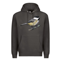 Smoke Black Capped Chickadee Premium Hoodie - LillyAllenDesigns