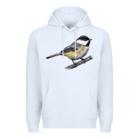 White Black Capped Chickadee Premium Hoodie - LillyAllenDesigns