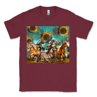 Burgundy western horses Classic Tee - Zillion Design Studio