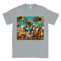 Heather Grey western horses Classic Tee - Zillion Design Studio