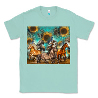Seafoam western horses Classic Tee - Zillion Design Studio