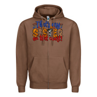 Chestnut that s my sister on that court Zipper Hoodie - Zillion Design Studio