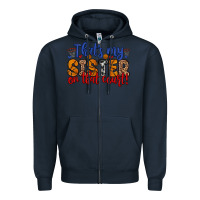 Navy that s my sister on that court Zipper Hoodie - Zillion Design Studio